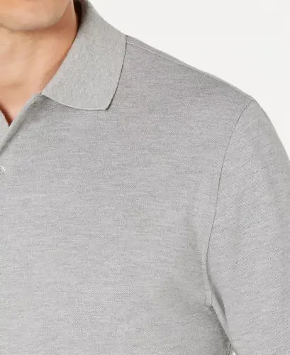 Men's Classic Fit Performance Stretch Polo, Created for Modazone - Soft Gray Heather - 3