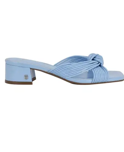 Women's Philie Knotted Crisscross Block Heel Sandals - Blue Patent - TOMMY HILFIGER (1)