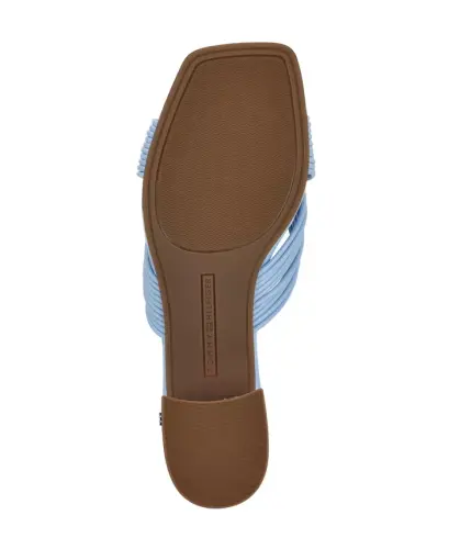 Women's Philie Knotted Crisscross Block Heel Sandals - Blue Patent - 5