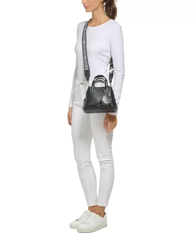 Millie Triple Compartment Crossbody with Coin Pouch - Black/Silver - 12