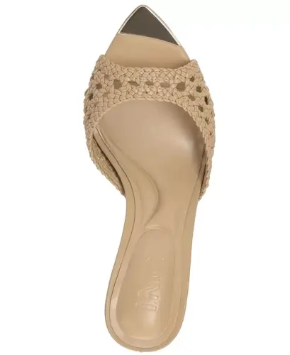 Amra Dress Slide Sandals, Created for Modazone - Walnut Woven - 9