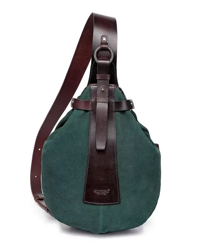 Daisy Medium Leather Sling Bag - Kale - OLD TREND