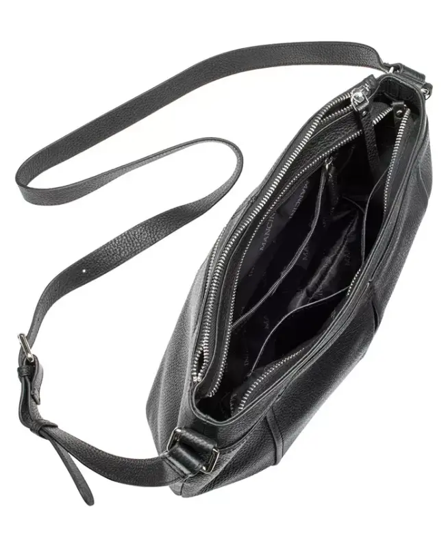 Women's Pebbled Scarlet Crossbody Hobo Bag - Black - 10