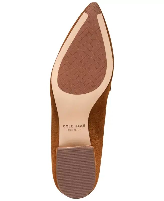 Women's Valantina Pointed Toe Block Heel Loafers - Tobacco Suede - 5