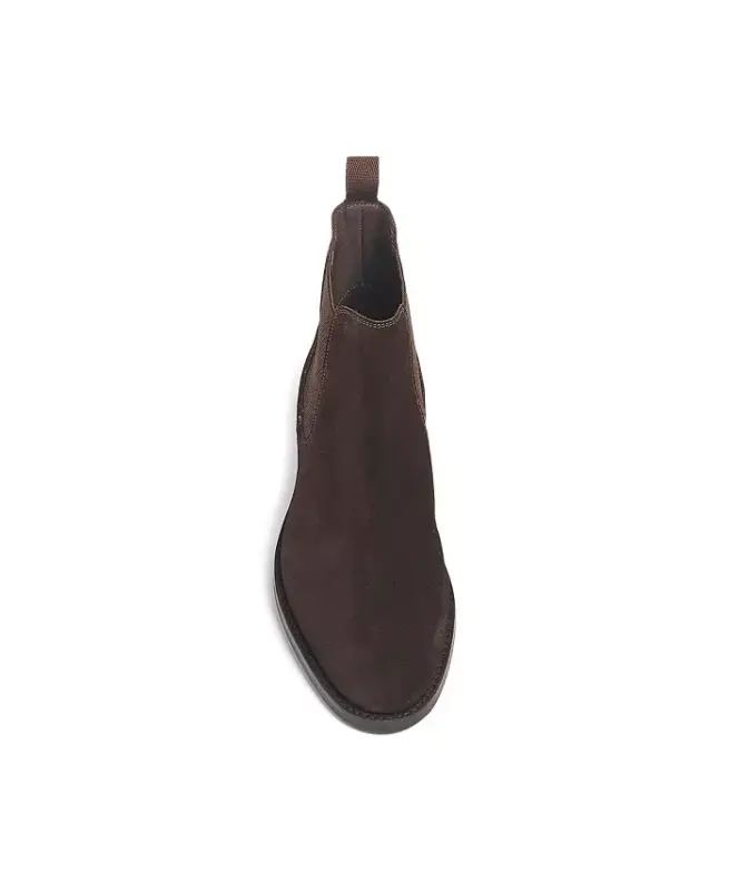 Men's Jefferson Chelsea Leather Pull Up Boots - Brown Suede - 4
