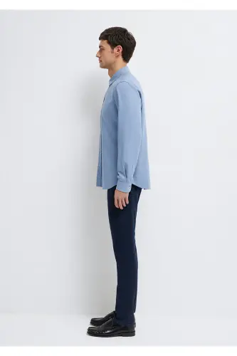(TENCEL™) Liyosel Gömlek Regular Fit / Normal Kesim 0210818-70813 - Mavi - 5