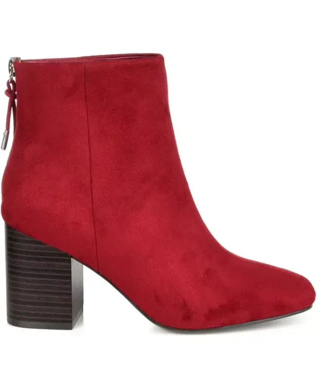 Women's Audrina Stacked Heel Dress Booties - Red - 2