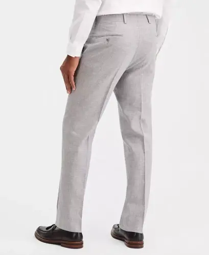 Men's Classic-Fit Wool-Blend Stretch Solid Suit Separates Pant - Light Gray - 13