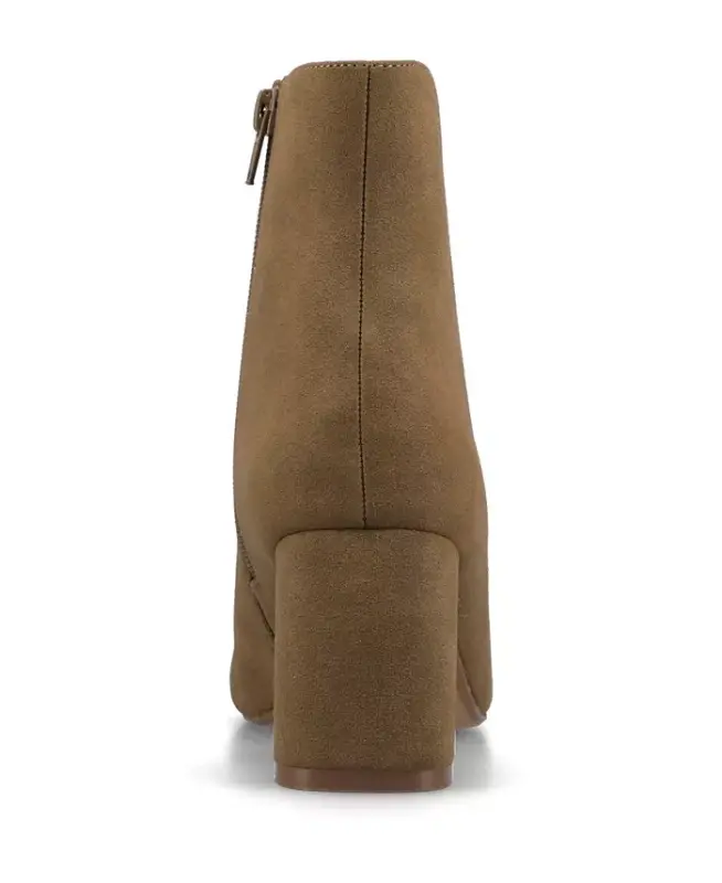 Women's Haylinn Block Heel Dress Booties - Taupe Suede - 5