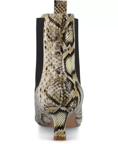 Women's Tenlee Pointed Toe Kitten Heel Dress Booties - Snake - 8