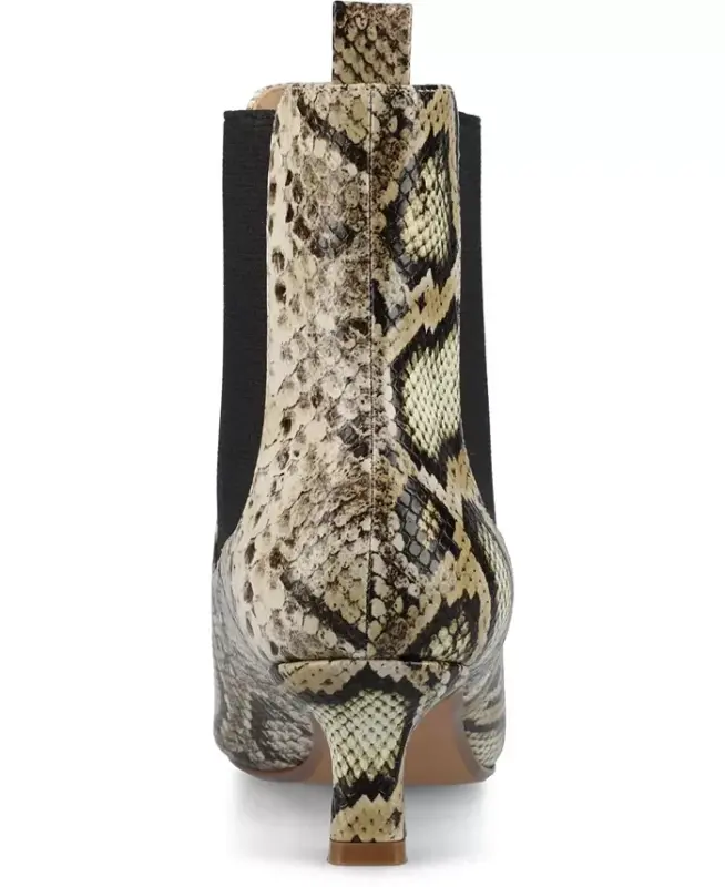 Women's Tenlee Pointed Toe Kitten Heel Dress Booties - Snake - 8