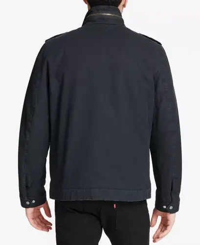 Men's Cotton Zip-Front Jacket - Navy - 7