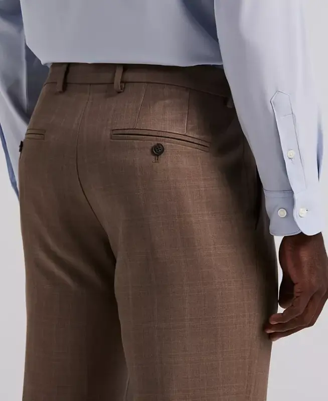 Men's Modern-Fit Stretch Solid Resolution Pants - Rain Drum - 8