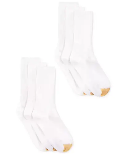 Women's 6-Pack Casual Ribbed Crew Socks - White 