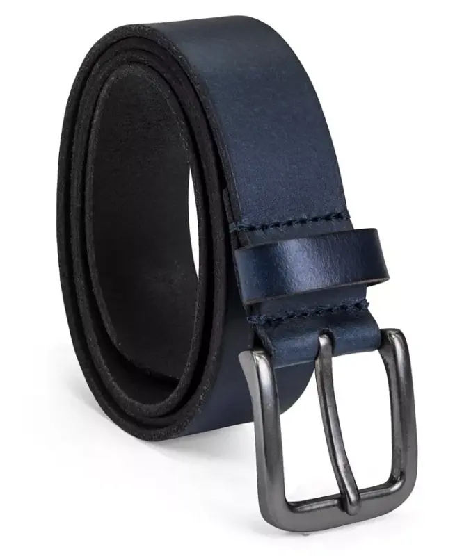 Men's 35mm Classic Jean Leather Belt - Navy - 1