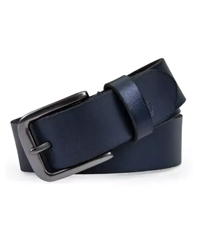 Men's 35mm Classic Jean Leather Belt - Navy - 2