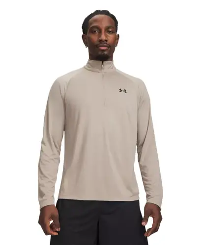 Men's UA Tech Half-Zip Pullover Sweatshirt - Buck - 1