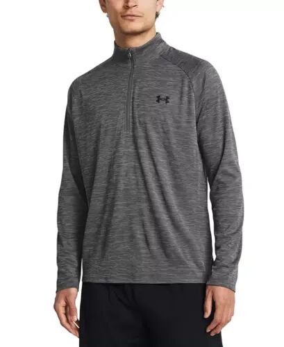 Men's UA Tech Space-Dyed Half-Zip Performance Sweatshirt - Castlerock Gray - 1