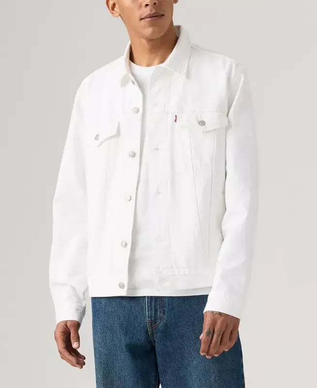 Men's Regular-Fit Stretch Denim Trucker Jacket - White River Rock - 8