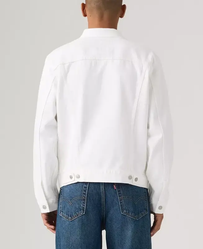Men's Regular-Fit Stretch Denim Trucker Jacket - White River Rock - 10