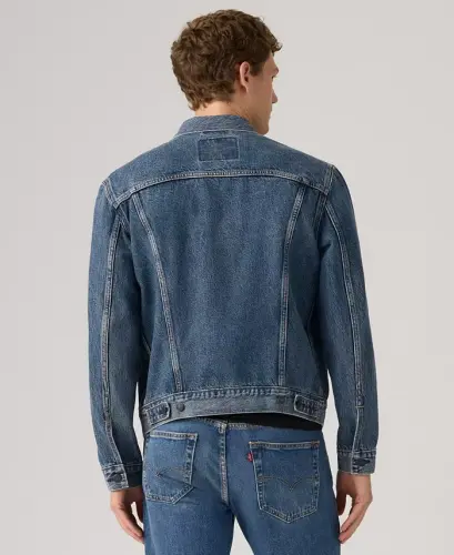 Men's Regular-Fit Stretch Denim Trucker Jacket - Lombard - 14