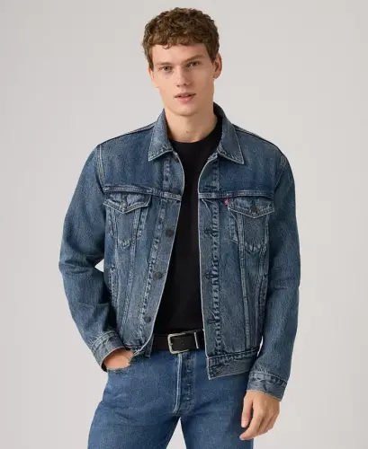 Men's Regular-Fit Stretch Denim Trucker Jacket - Lombard - 2