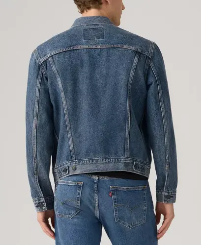 Men's Regular-Fit Stretch Denim Trucker Jacket - Lombard - 5