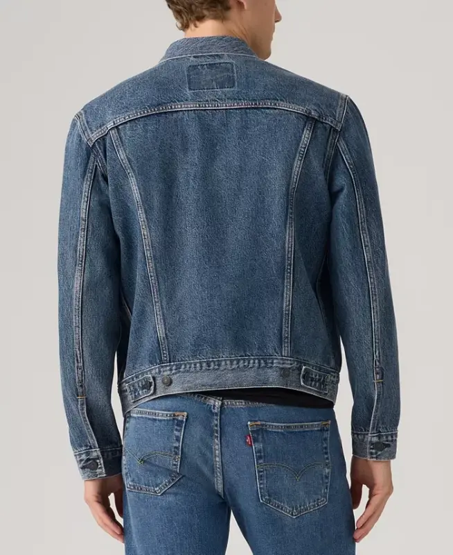 Men's Regular-Fit Stretch Denim Trucker Jacket - Lombard - 5