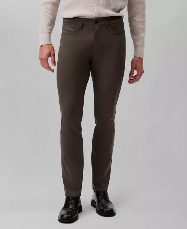 Men's Slim-Fit Performance Stretch Pants - Beluga - CALVIN KLEIN