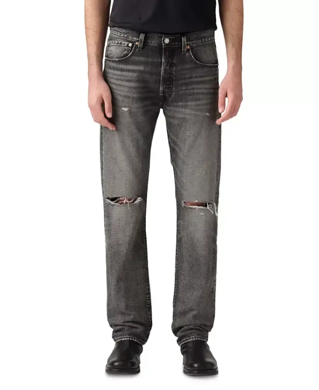 Men's 501™ Regular-Fit Button Fly Non-Stretch Jeans - Black Sand Beach Dx - 6