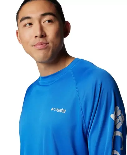 Men's Terminal Tackle Long-Sleeve T-Shirt - Vivid Blue/Cool Gray Logo - 4