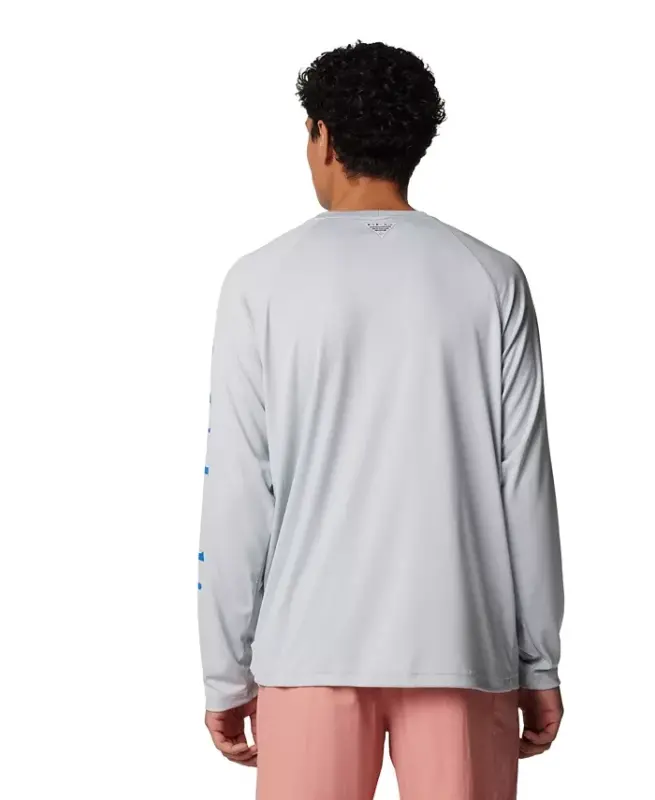Men's Terminal Tackle Long-Sleeve T-Shirt - Cool Gray/Vivid Blue Logo - 6