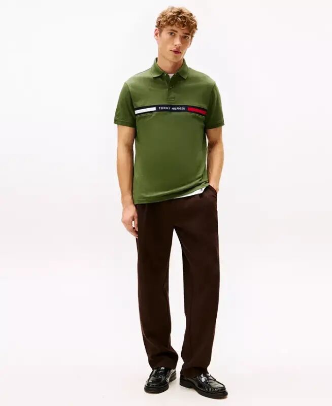 Men's Classic-Fit Embroidered Chest Insert Polo Shirt - Mountain Pine - 2