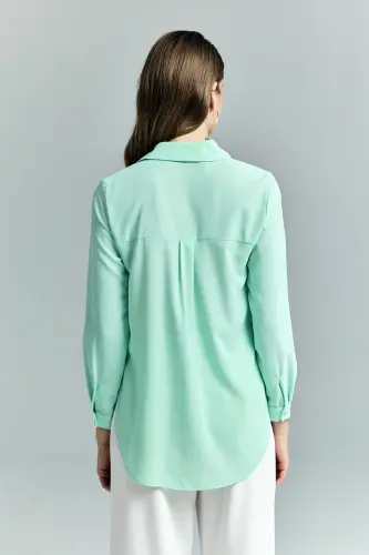 Düz Klasik Gömlek - Mint - MİNT - 8