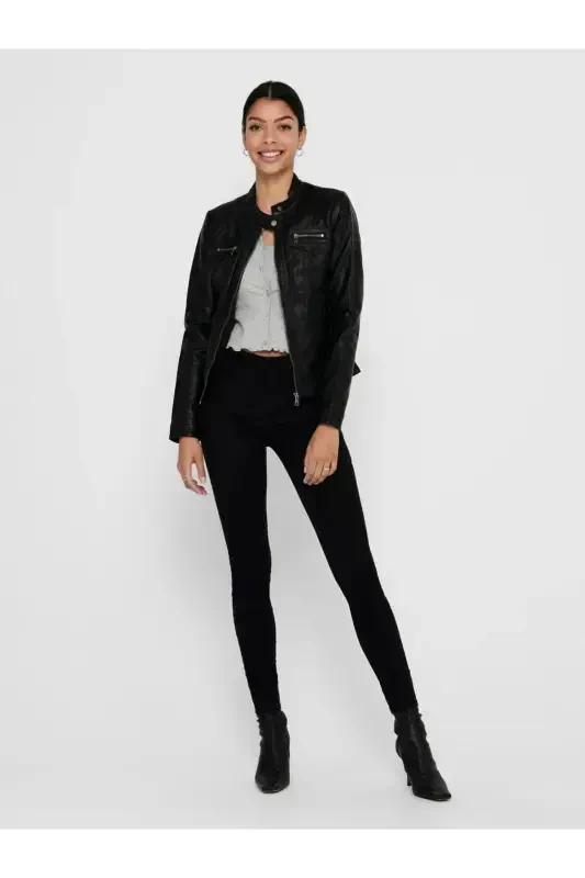 15081400 Women's Leather Jacket Black - 1