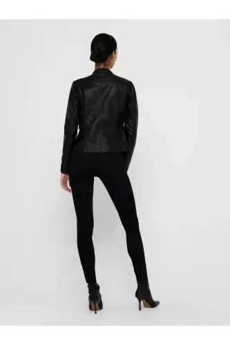 15081400 Women's Leather Jacket Black - 4