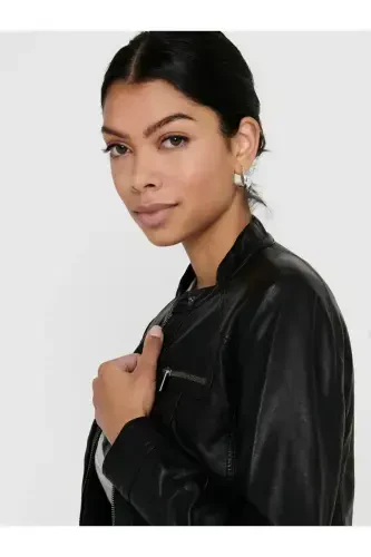 15081400 Women's Leather Jacket Black - 5