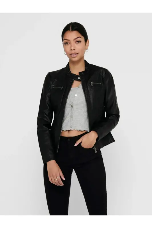 15081400 Women's Leather Jacket Black - 2