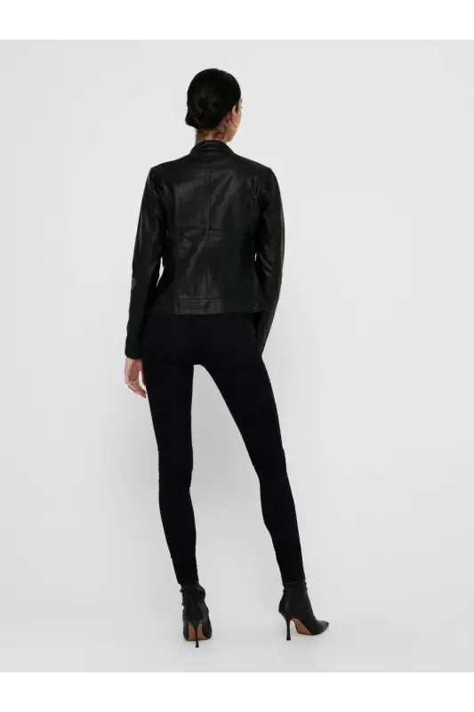 15081400 Women's Leather Jacket Black - 4