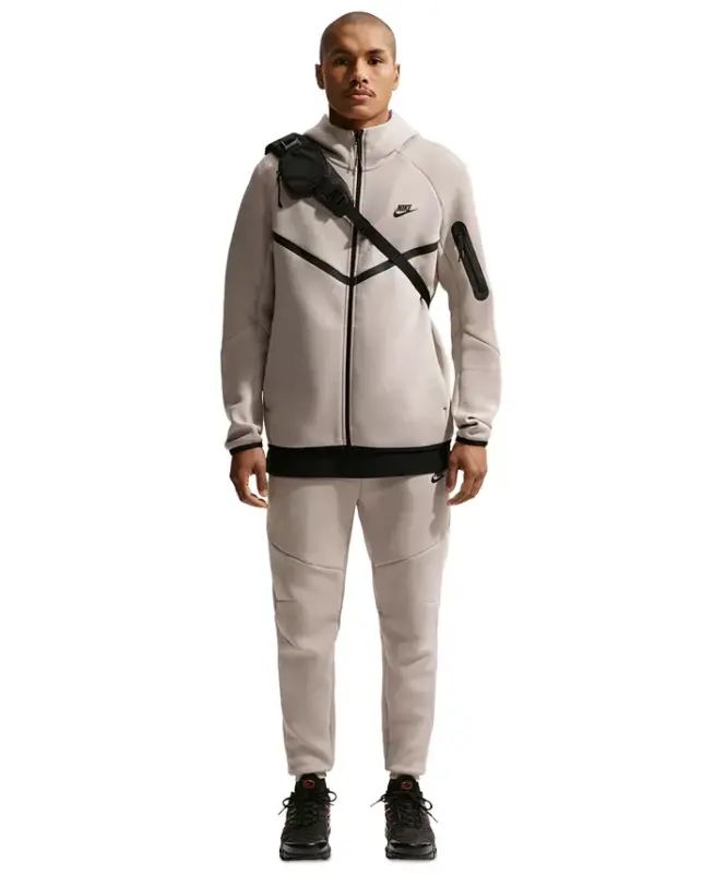 Men's Tech Fleece Drawstring Joggers Pants - Cream/Black - 1