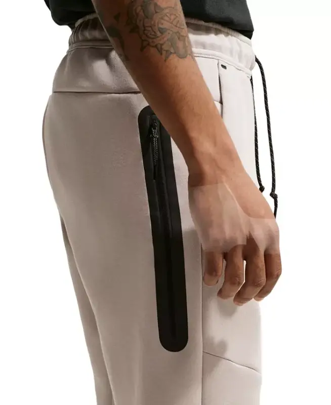 Men's Tech Fleece Drawstring Joggers Pants - Cream/Black - 2