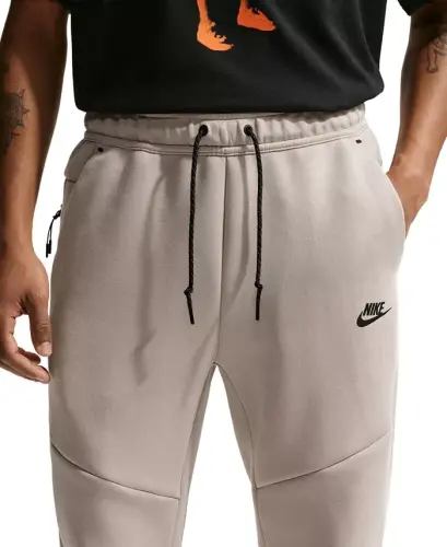 Men's Tech Fleece Drawstring Joggers Pants - Cream/Black - 3
