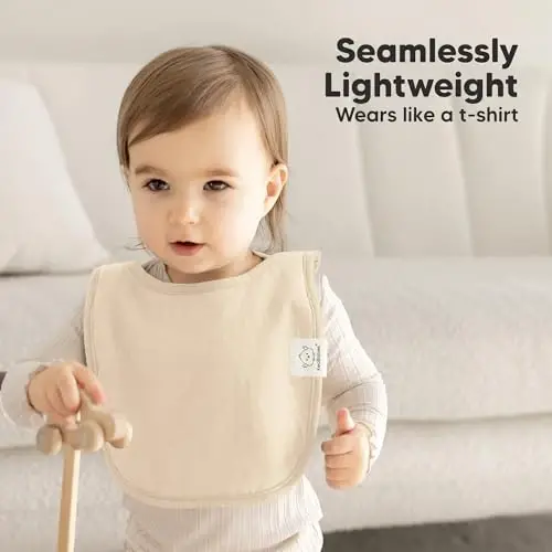 KeaBabies 8-Pack Bibs for Baby Girls, Boys, Pullover Baby Bibs (Purest) | 6-36M, Large Baby Bibs for Drooling and Teething Infant, Newborn, Toddler, Soft Absorbent Organic Cotton, Long Torso Coverage - 4