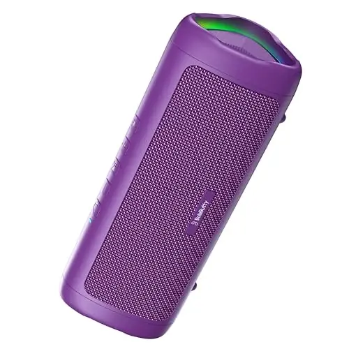 Bluetooth Speaker, 20W HD Sound, Portable Wireless, IPX5 Waterproof, Up to 24H Playtime, TWS, for Home/Party/Outdoor/Camping/Beach Essentials, Birthday Gift for Fathers Day Men Dad Husband (Purple) - 2