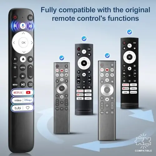 for Hisense-Google-TV Remote Replacement Voice Remote Compatible with All 2022-2026 Hisense Google Mini-LED ULED 4K Smart TVs - 8