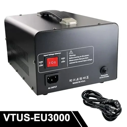 Yinleader 3000W Voltage Converter Transformer(110V to 220V,220V to 110V) Step Up/Down Converter 110/120 Volt - 220/240 Volt w/US Standard Power Cord,Circuit Breaker Protection (VTUS-EU3000) - 2