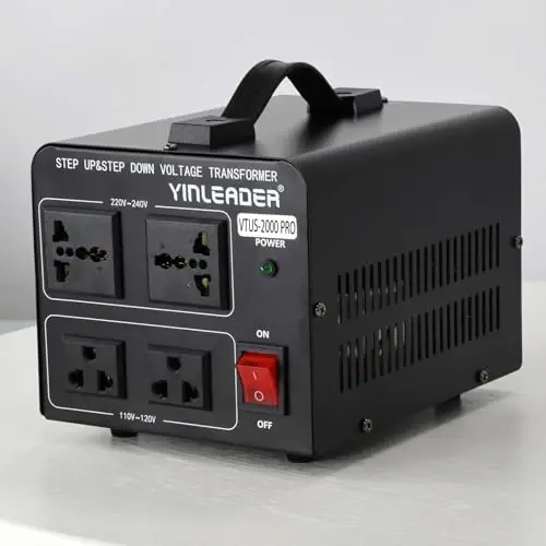 Yinleader Voltage Transformer Power Converter(220V to 110V, 110V to 220V) Step Up/Down Converter 110/120 Volt - 220/240 Volt (2000W PRO) 