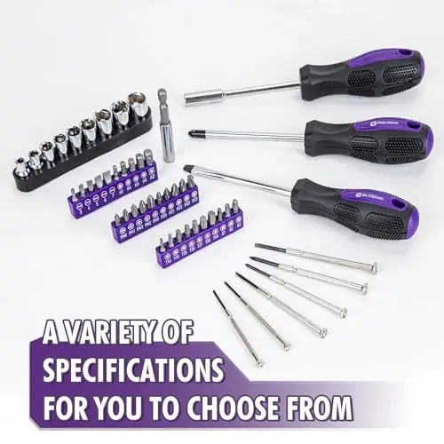 CARTMAN 148-Piece Automotive And Household Tool Set, Purple Repair Kit Case | Versatile tool assortment for car maintenance, home repairs, DIY projects, furniture setup, and daily fixes in a molded case. - 11