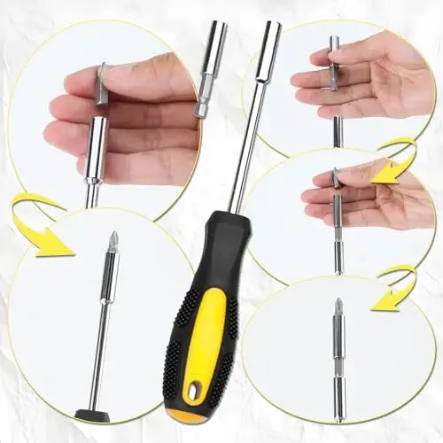 CARTMAN 39-Piece Household Tool Set, Yellow Hand Kit With Storage Case | Complete assortment for home repairs, DIY projects, furniture setup, crafting, and daily household fixes in toolbox. - 4