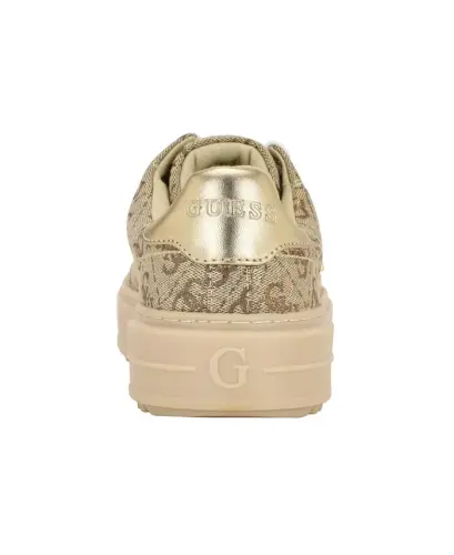 Women's Denesa Treaded Platform Lace-Up Sneakers - Gold/Light Brown Logo - 3